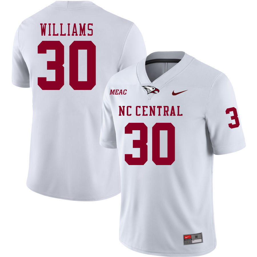 Men-Youth #30 Cameron Williams North Carolina Central Eagles 2023 College Football Jerseys Stitched